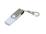 Флешка с поворотным механизмом и Micro USB ис одноцветным металлическим клипом, 64Гб