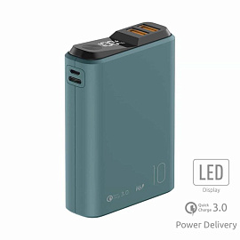 Внешний АКБ QS-10, 10000mAh, midnight-green, OLMIO (Зелёный)
