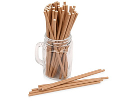 Набор крафтовых трубочек Kraft straw, 100 шт. (коричневый)
