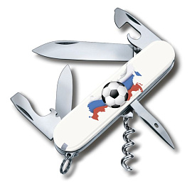 Нож перочинный VICTORINOX Spartan Российский футбол, 91 мм, 12 функций (Серебряный; Комбинированный)