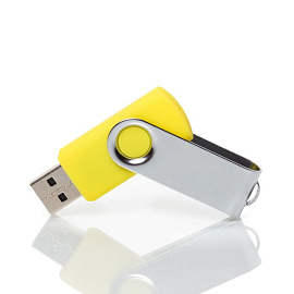 Флешка PM001 С ПОВОРОТНЫМ МЕХАНИЗМОМ с чипом 4 гб. USB 2.0 (Жёлтый)