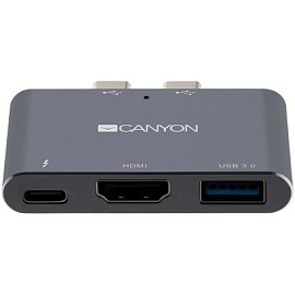 DS-1. Док-станция Thunderbolt 3, 3-в-1 (Серый)