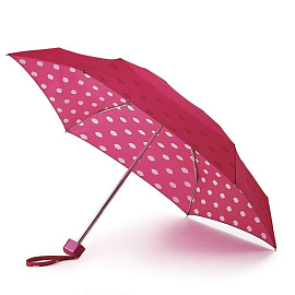 Зонт женский механика Lulu Guinness Fulton, модель L717-2781 LipsPrint (Красный)