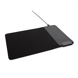 Коврик для мыши с беспроводной зарядкой 15 Вт и портами USB (Чёрный)