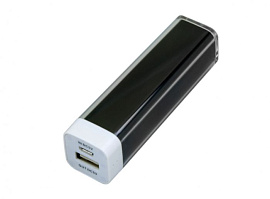 Универсальное зарядное устройство power bank- красный. 2600 Mah (Чёрный)