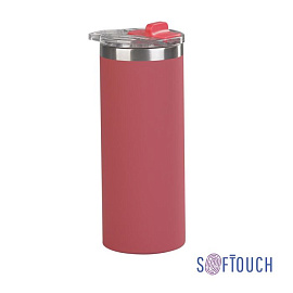 Термостакан "Хилтон", покрытие soft touch, 0,48 л., цвет красный (Красный)
