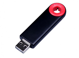 Флеш-накопитель промо прямоугольной формы, выдвижной механизм .4 Гб., USB2.0 (Красный)