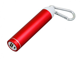 Универсальное зарядное устройство power bank 2200 Mah круглой формы с карабином (Красный)