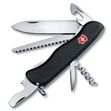 Нож перочинный VICTORINOX Forester, 111 мм, 12 функций, с фиксатором лезвия, чёрный