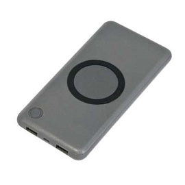 Внешний аккумулятор, Imperio с беспроводной зарядкой, 10000 mAh, в подарочной упаковке (Серый)