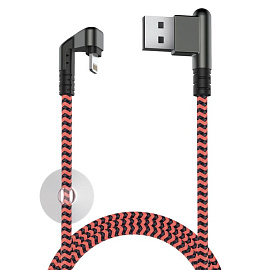Кабель USB 2.0 -  2.1A, игровой, OLMIO (Чёрный; Оранжевый)