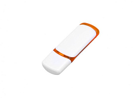 Флешка со вставкой4 Гб. Оранжевый, USB2.0 (Оранжевый)