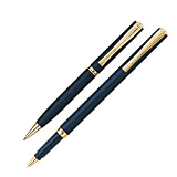 Набор: ручка шариковая и роллер Pierre Cardin PEN and PEN, цвет чёрный с золотом